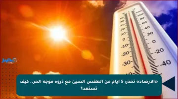 «الأرصاد» تحذر: 5 أيام من الطقس السيئ مع ذروة موجة الحر.. كيف تستعد؟